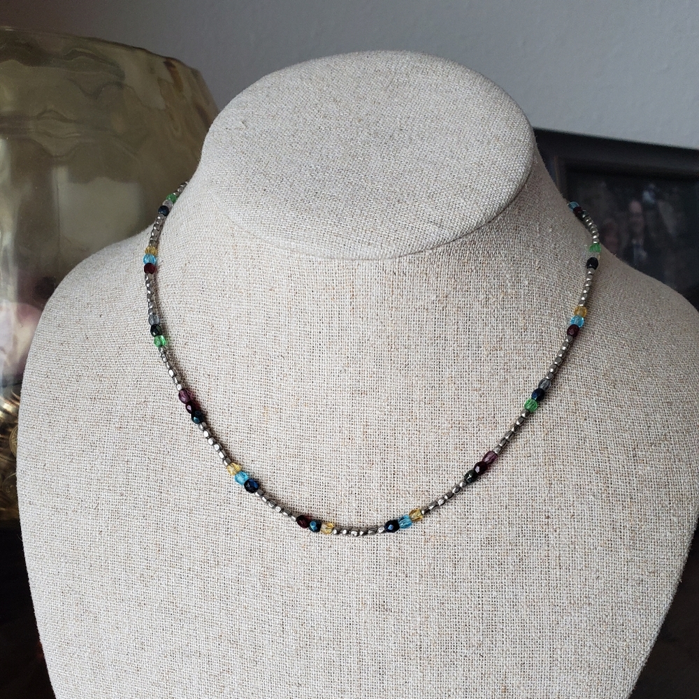15.5"  Multi colored beaded necklace